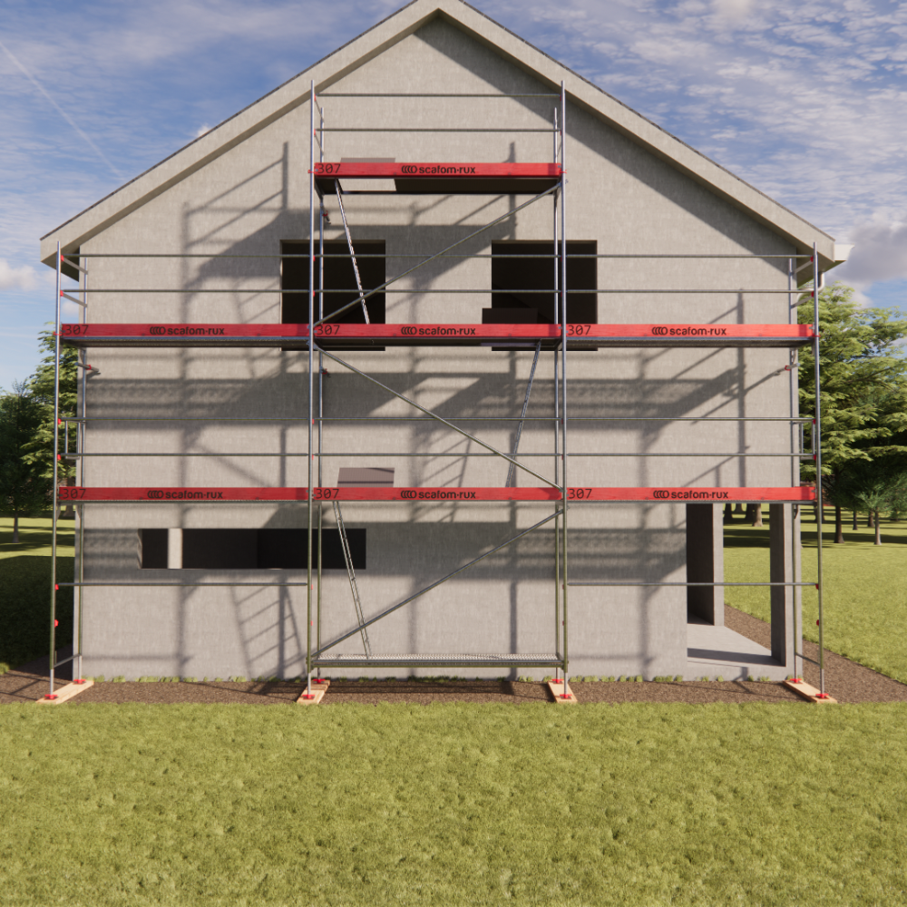 Rux Framescaff Fassadengerüst 65 m² | Komplettes Gerüstpaket - technisch kompatibel zu Layher 