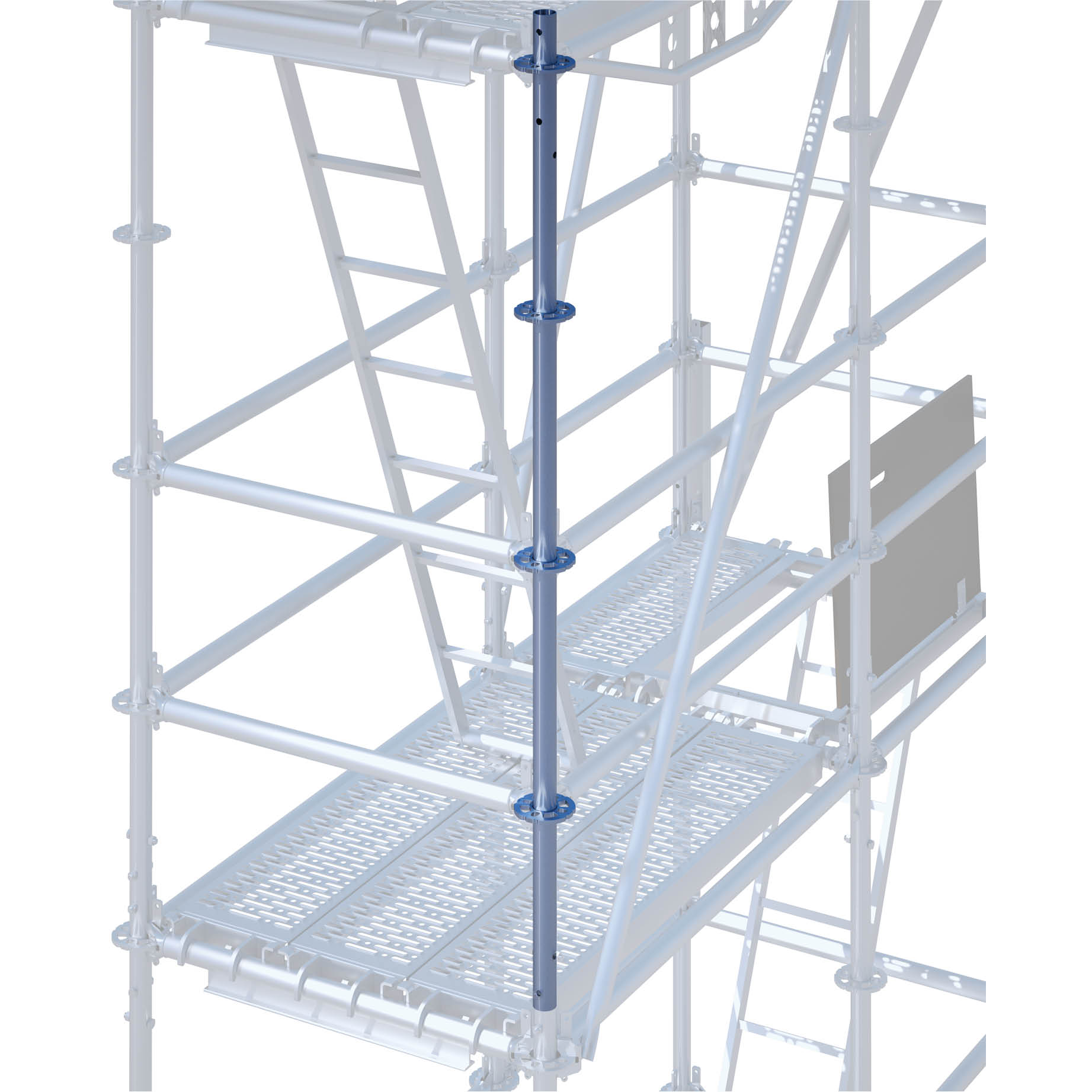 Ständer ohne Rohrverbinder Ringscaff 2,50 m 2.50 m