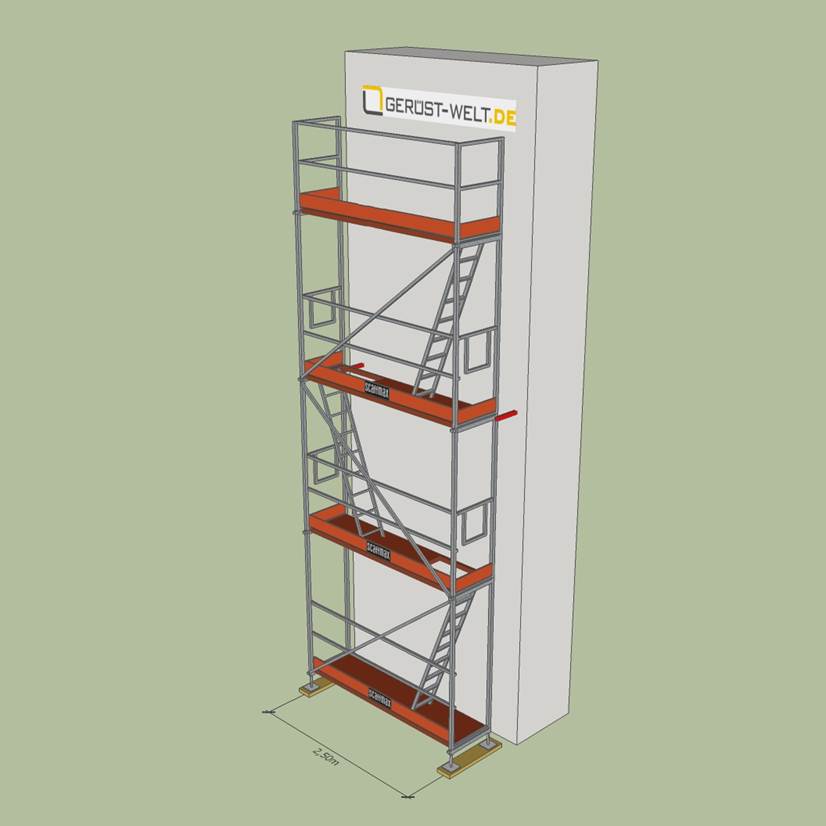 Fassadengerüst Paket Rux Super 65 ALU, 17,5 m², Feldl. 2,5 m 