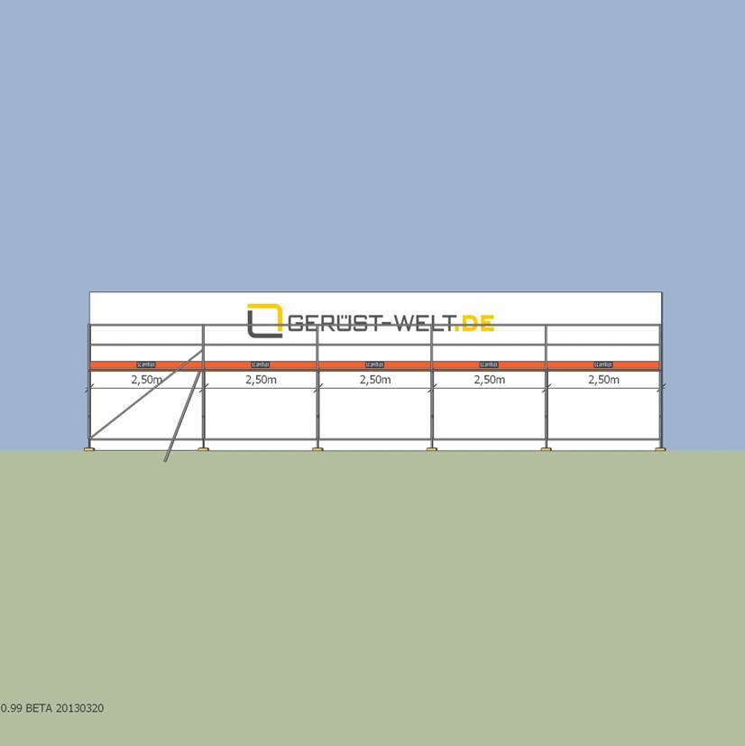 Fassadengerüst Paket Rux Super 65, 38 m², Feldl. 2,5 m 