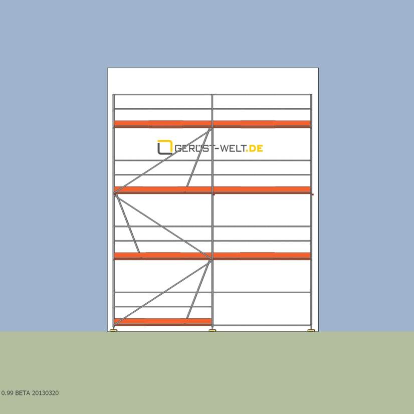 Fassadengerüst Paket Rux Super 65, 42 m², Feldl. 3,0 m 