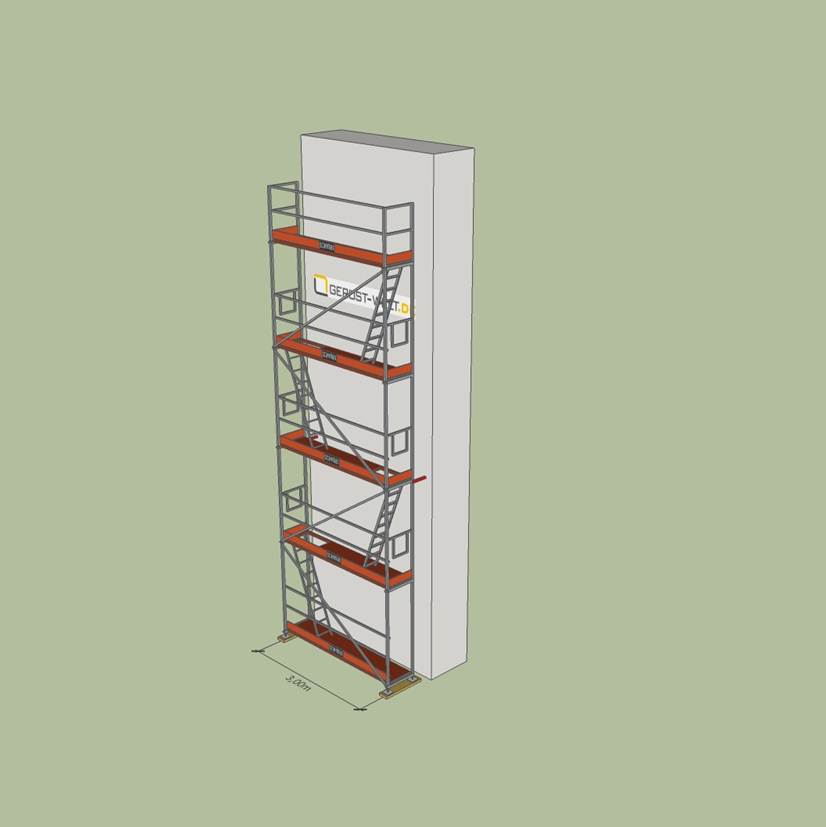 Fassadengerüst Paket Rux Super 65 ALU, 27 m², Feldl. 3,0 m 