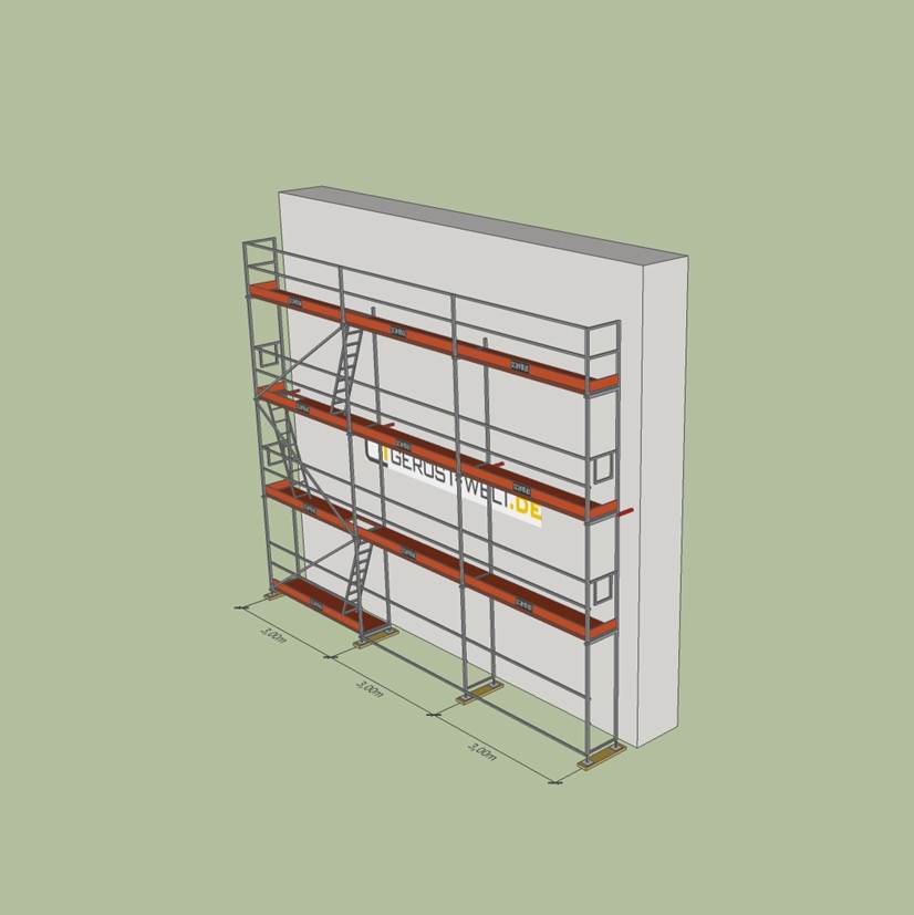 Fassadengerüst Paket Rux Super 65 ALU, 63 m², Feldl. 3,0 m 