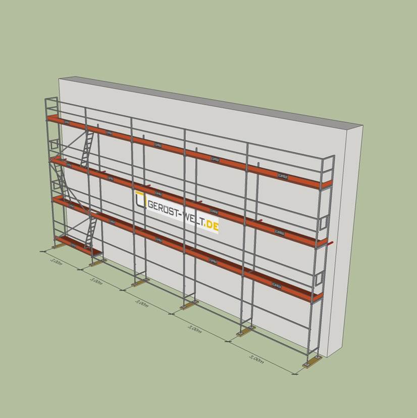 Rux Super Fassadengerüst 128 m² | Komplettes Alugerüst-Paket für Fassadenarbeiten 