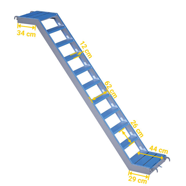 Alu-Treppe 2 m mit Podest Rux Ringscaff 