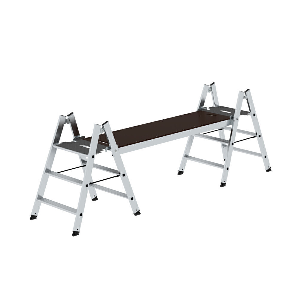 Munk Günzburger Klapptritt beidseitig begehbar Alu Natur  