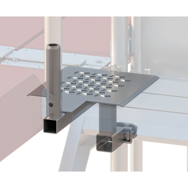 Spaltabdeckung für Alu-Podesttreppen mit Stutzen 