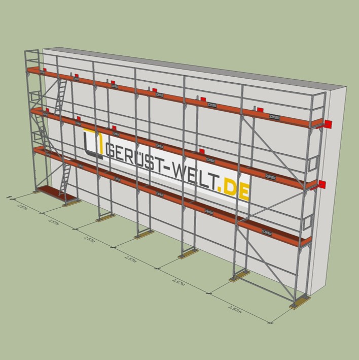 Fassadengerüst Paket Rux Framescaff, 108 m², Feldl. 2,57 m 