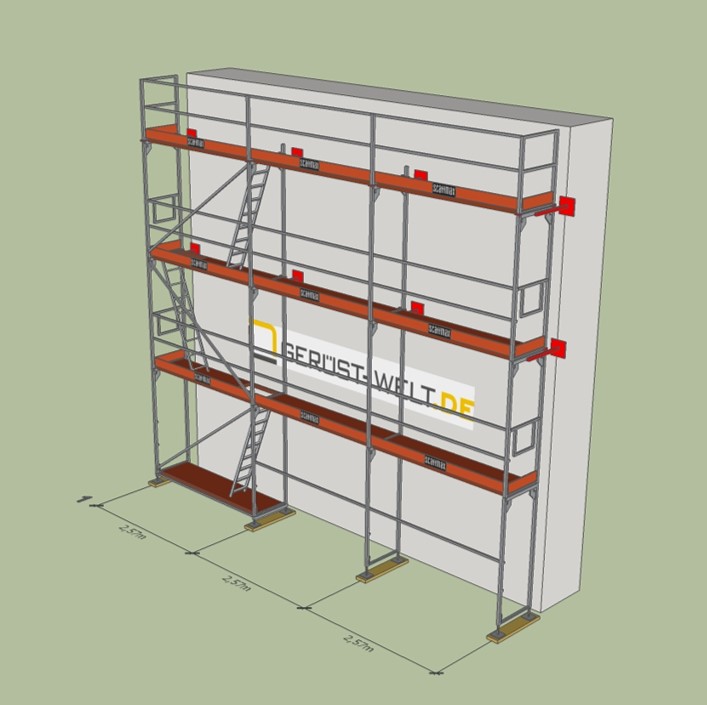 Fassadengerüst Paket Rux Framescaff, 54 m², Feldl. 2,57 m 