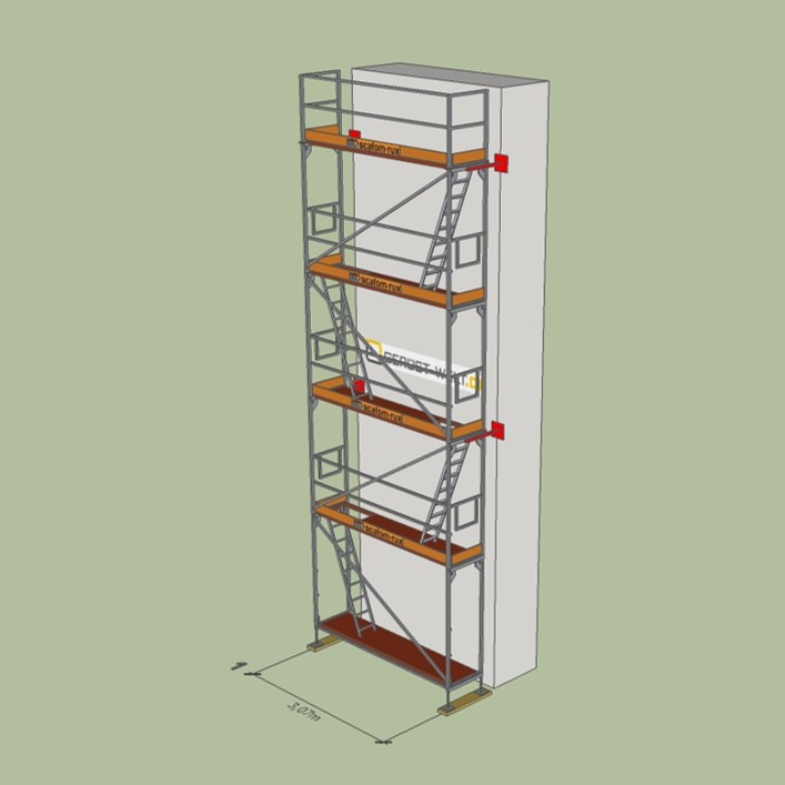 Fassadengerüst Paket Rux Framescaff, 27,63 m², Feldl. 3,07 m 