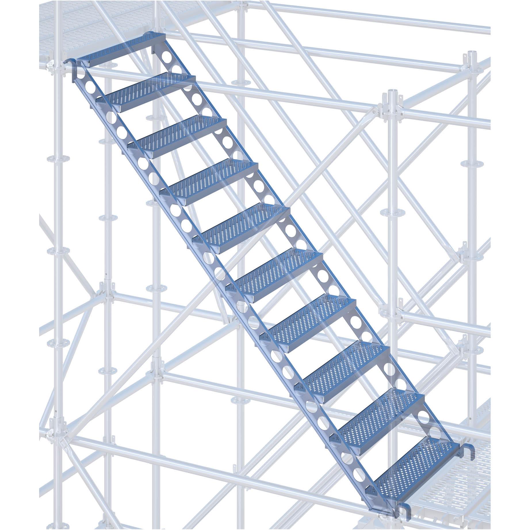 Bautreppe aus Stahl 0,8 m, f. 2 m Höhenausgleich 