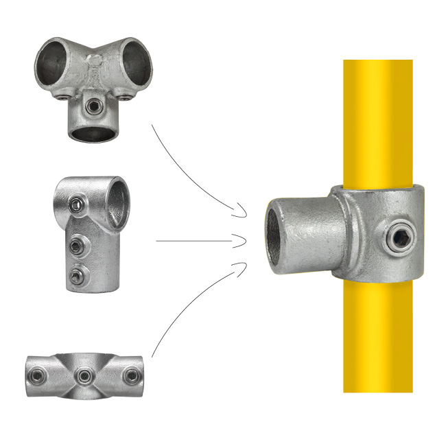 Typ_5 Rohrverbinder T-Stück-Adapter drehbar Ø 48,3 mm 
