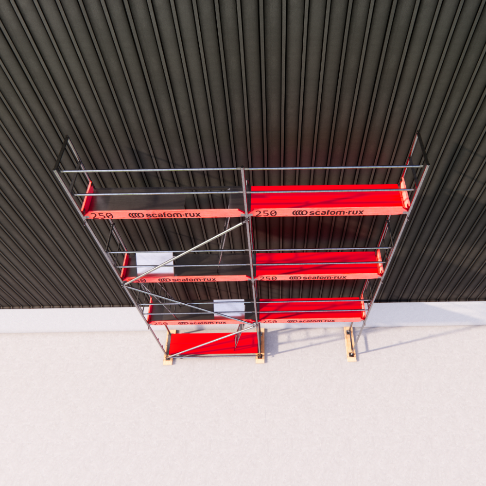 Rux Super Fassadengerüst 68m² | Komplettes Gerüstpaket – Feldlänge 2,5 m 