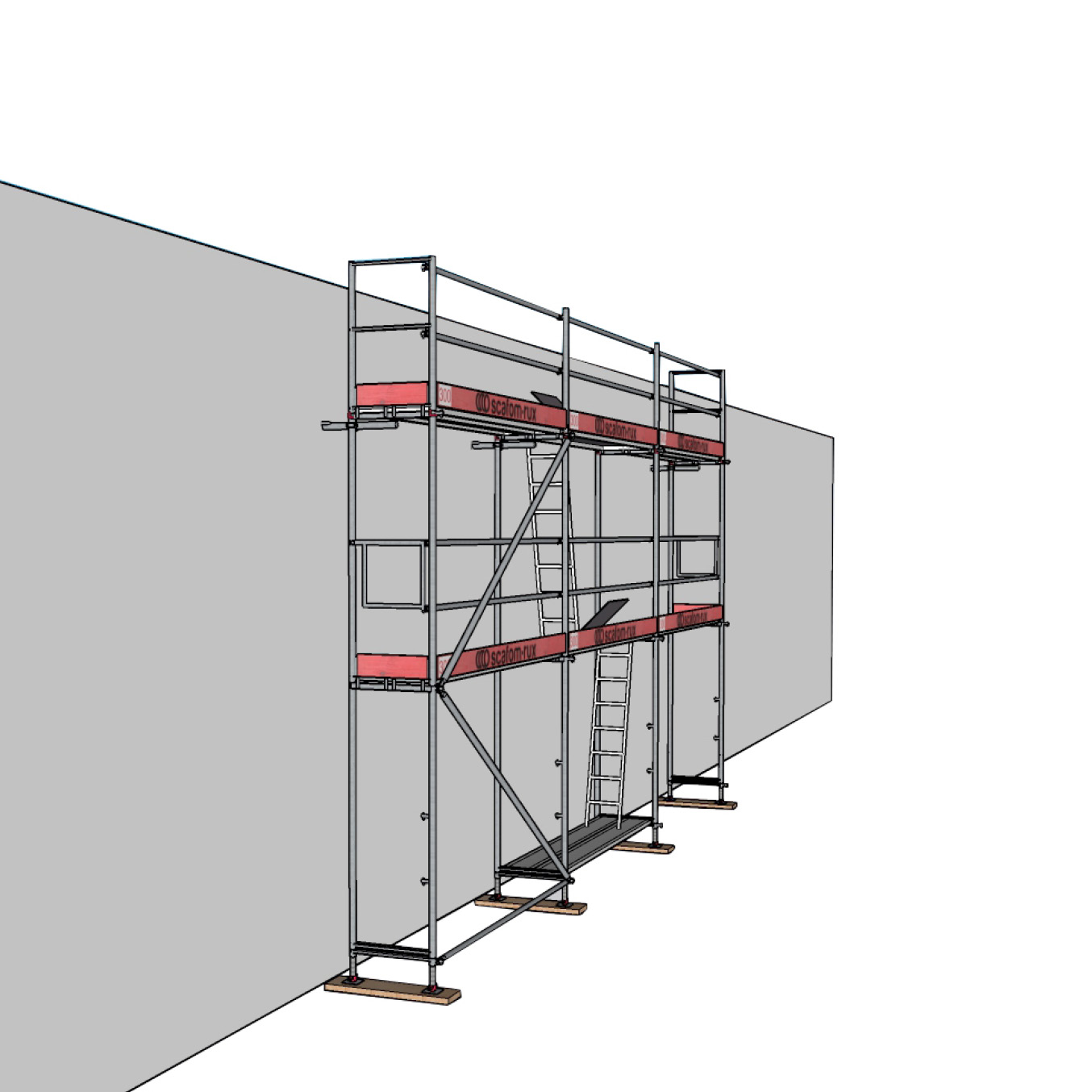 Rux Super Öse ALU Fassadengerüst 49 m², Feldlänge 3,00 m ALU-Belag 