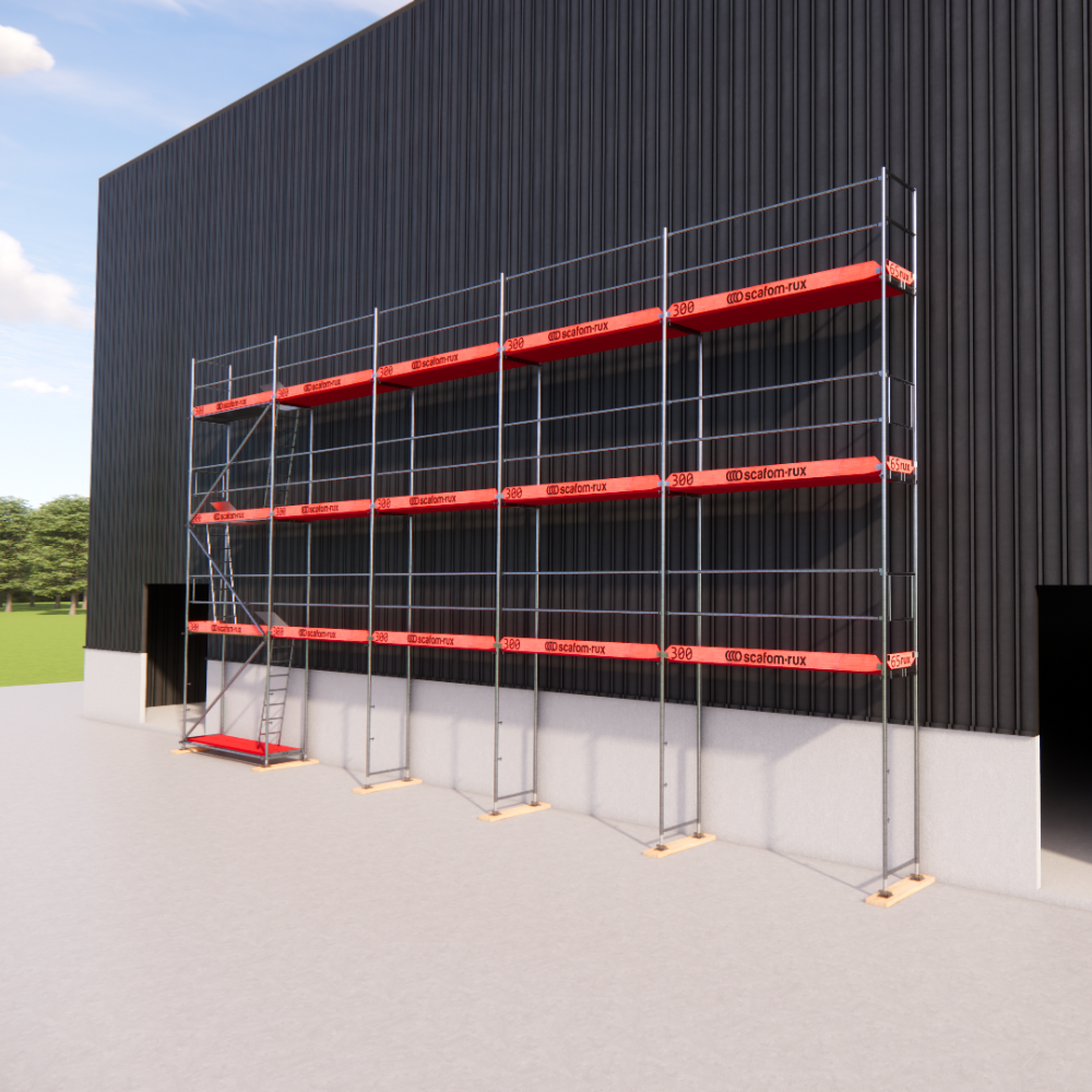 Rux Super Fassadengerüst 128m² | Komplettes Gerüstpaket – Feldlänge 3,00 m  