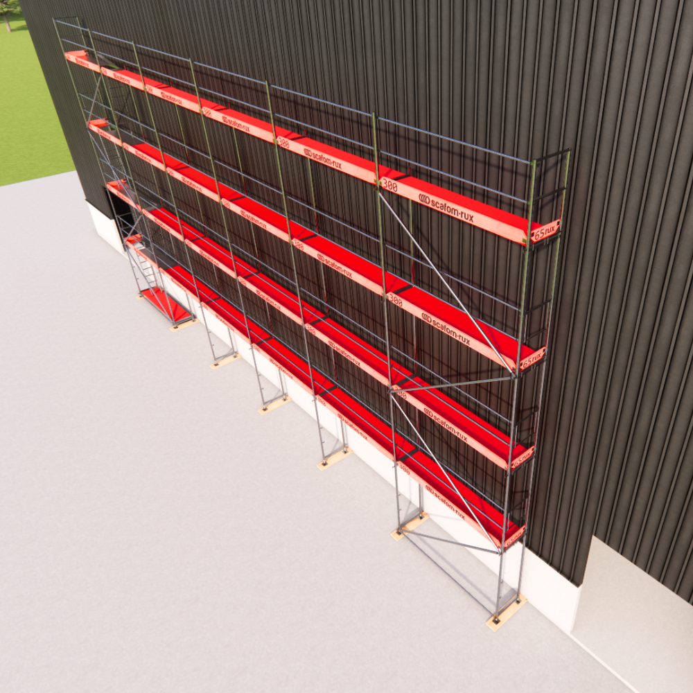 Rux Super Fassadengerüst 190m² | Komplettes Gerüstpaket – Feldlänge 3,00 m 