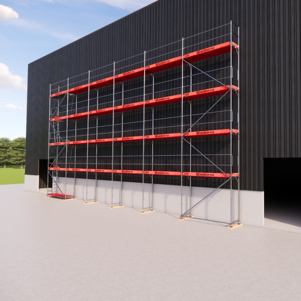 Rux Super Fassadengerüst 190 m² | Komplettes Alugerüst-Paket für Fassadenarbeiten 