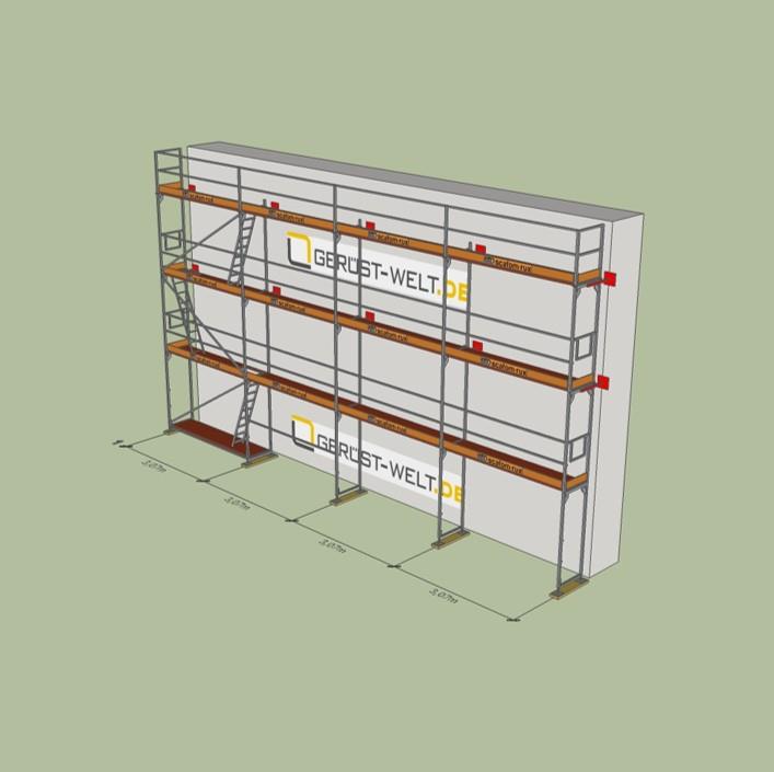 Fassadengerüst Paket Rux Framescaff, 85,96 m², Feldl. 3,07 m 