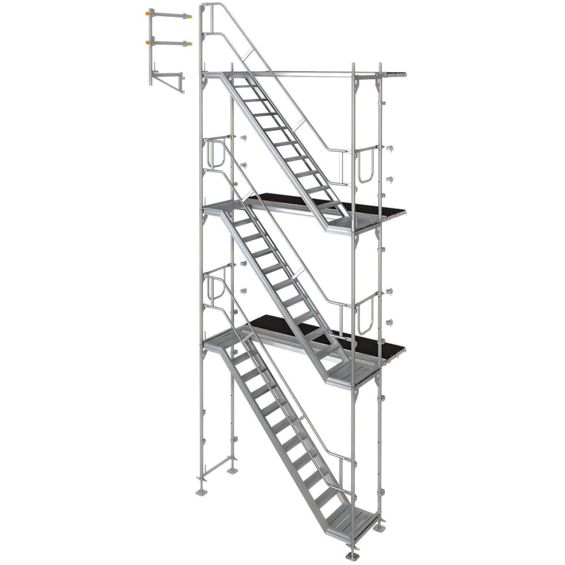 Gerüsttreppe Framescaff f. Blitz, Ausstiegshöhe 6 m 