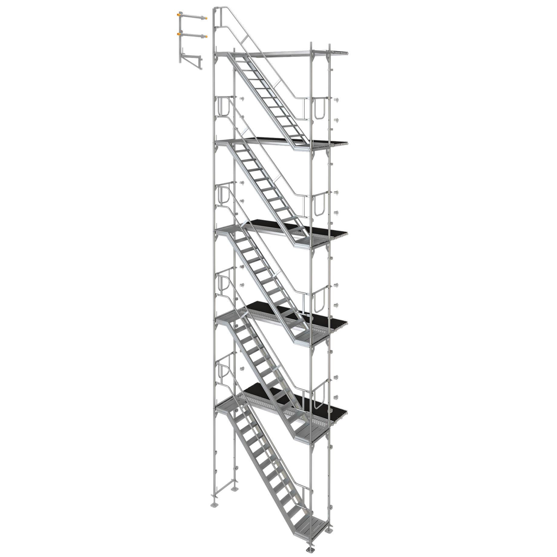 Gerüsttreppe Framescaff f. Blitz, Ausstiegshöhe 10 m 