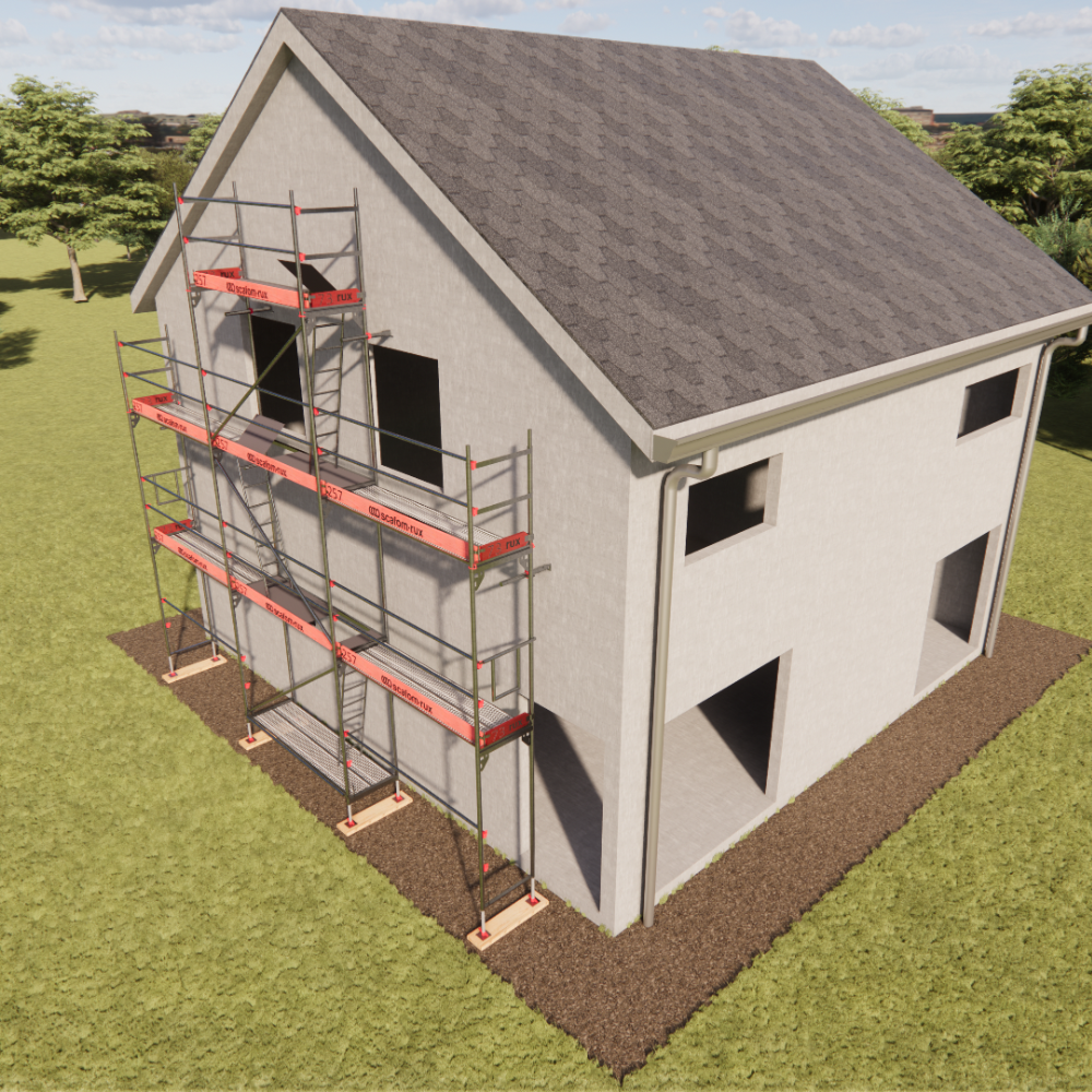 Rux Framescaff Fassadengerüst 56 m² | Komplettes Gerüstpaket - technisch kompatibel zu Layher 