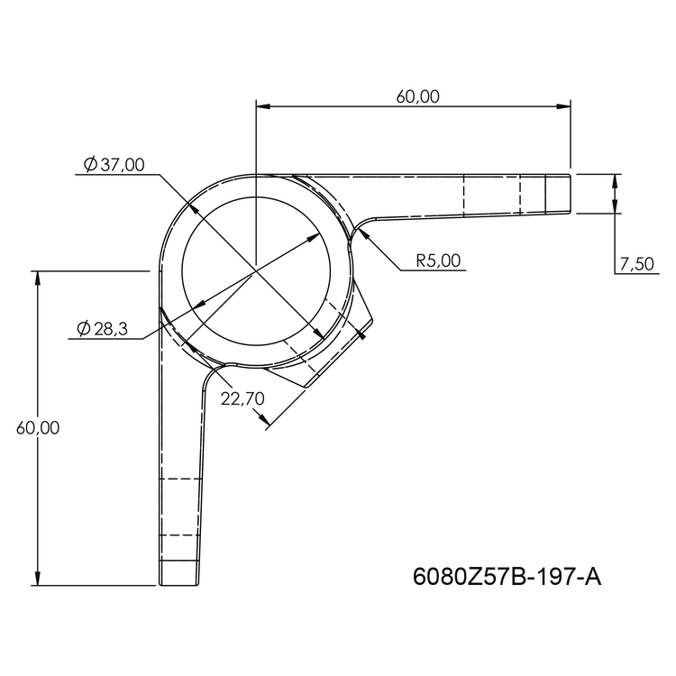 Typ_57 Rohrverbinder Eckwandschelle mit Doppellasche 90° Ø 26,9 mm 