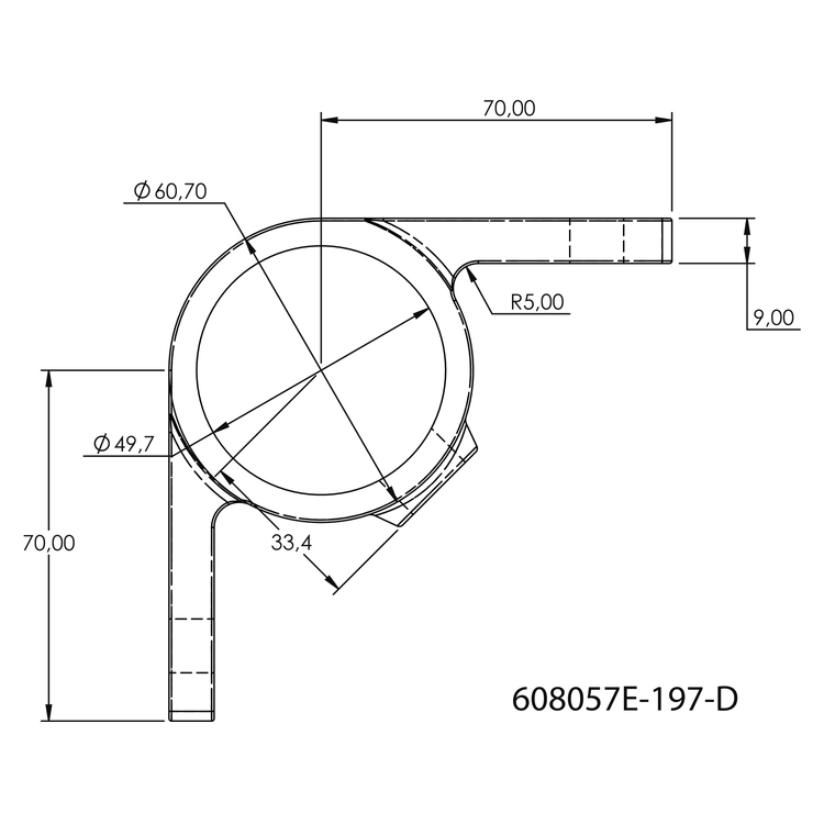 Typ_57 Rohrverbinder Eckwandschelle mit Doppellasche 90° Ø 48,3 mm 