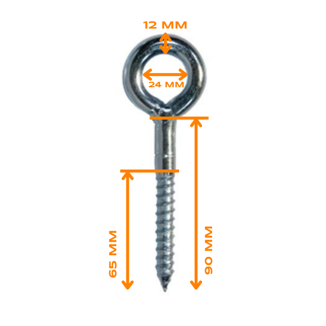 150 x Ringschraube 12x90 mm 