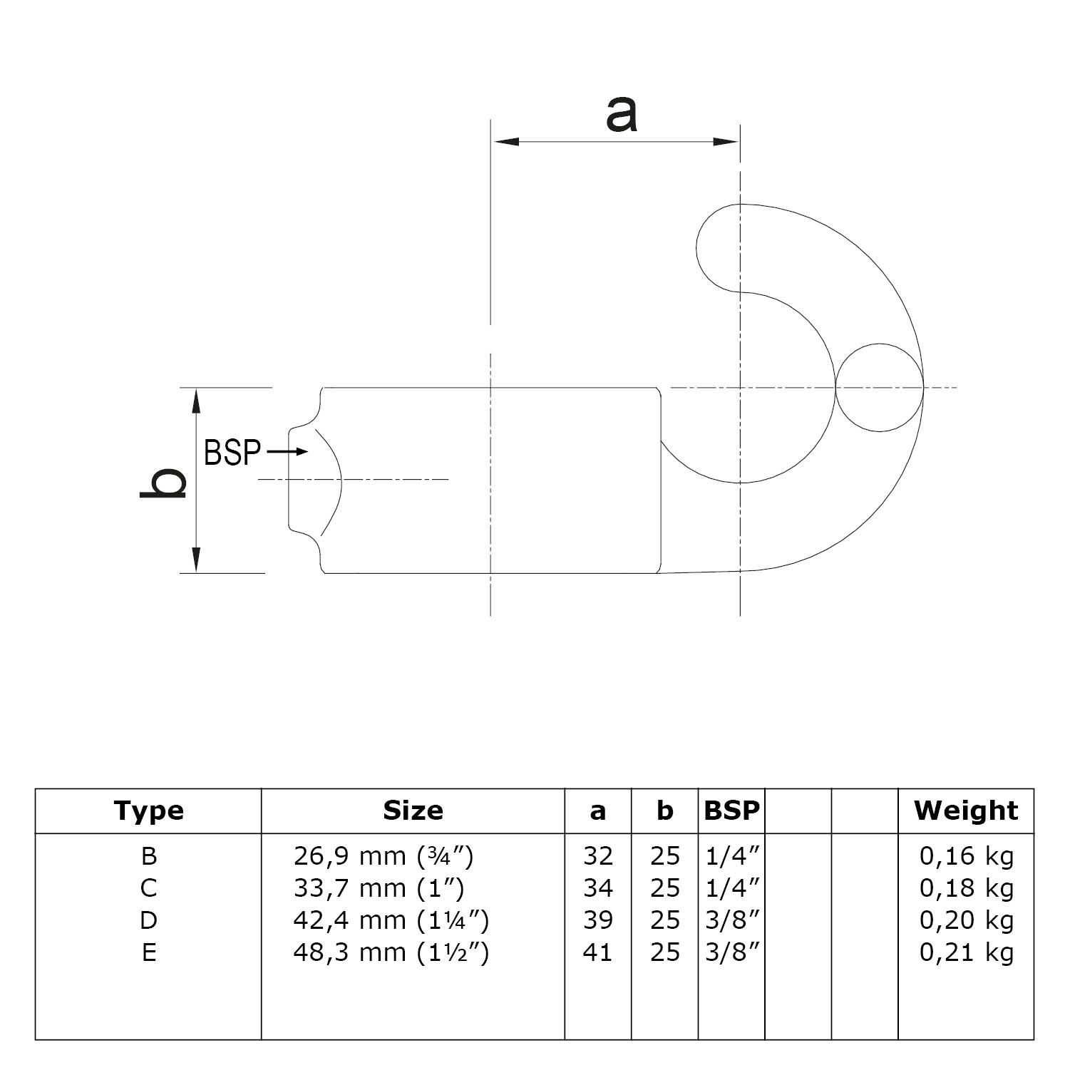 Typ_61 Rohrverbinder Sicherungsring mit Haken vertikal Ø 48,3 mm 