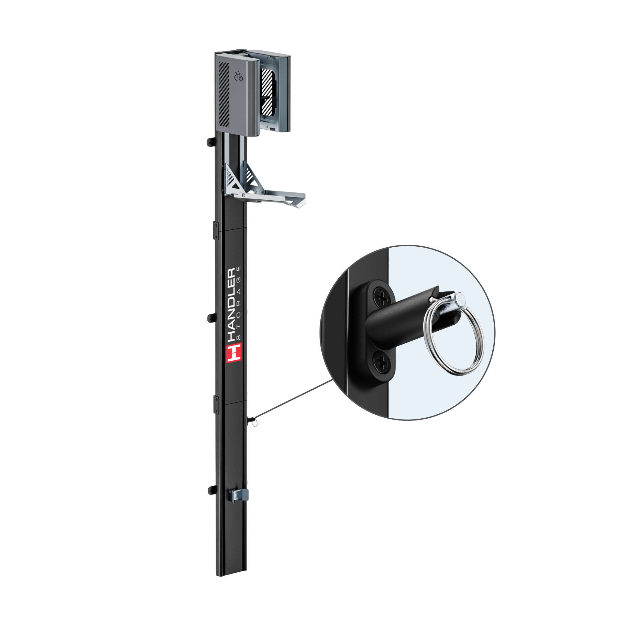 3ER-SET Handler Storage ABL12 Fahrradlift - Vertikale Fahrradhalterung Wand Grau 