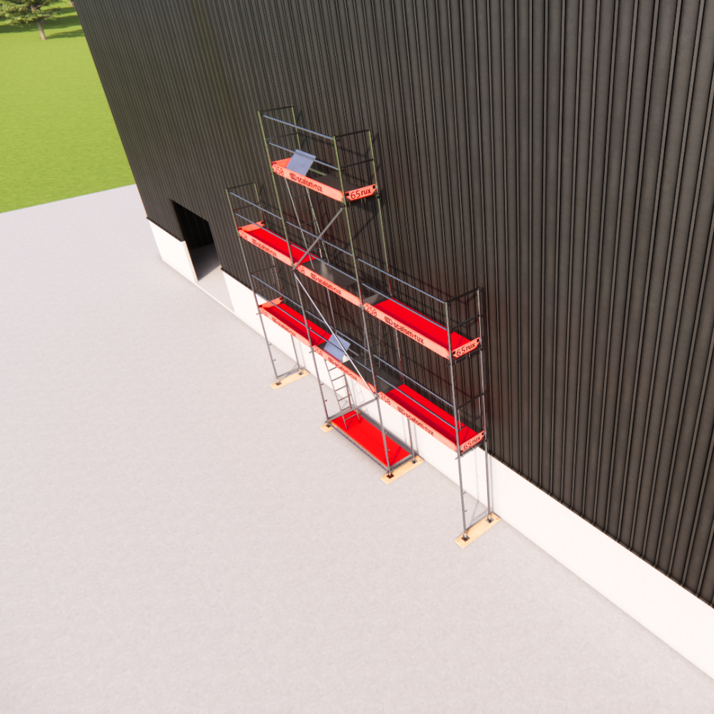 Rux Super Fassadengerüst 58m² | Komplettes Gerüstpaket – Feldlänge 2,5 m 