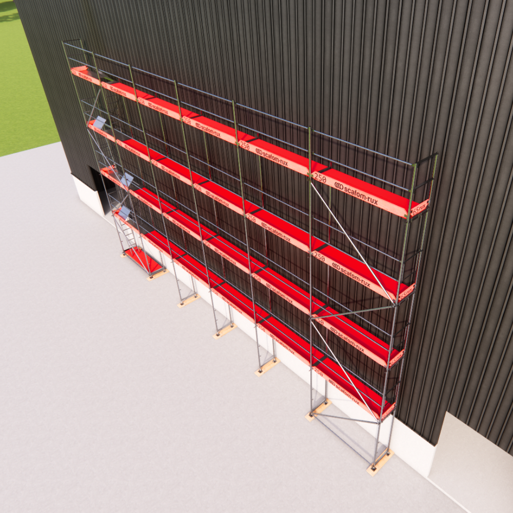 Rux Super Fassadengerüst 160m² | Komplettes Gerüstpaket – Feldlänge 2,5 m 