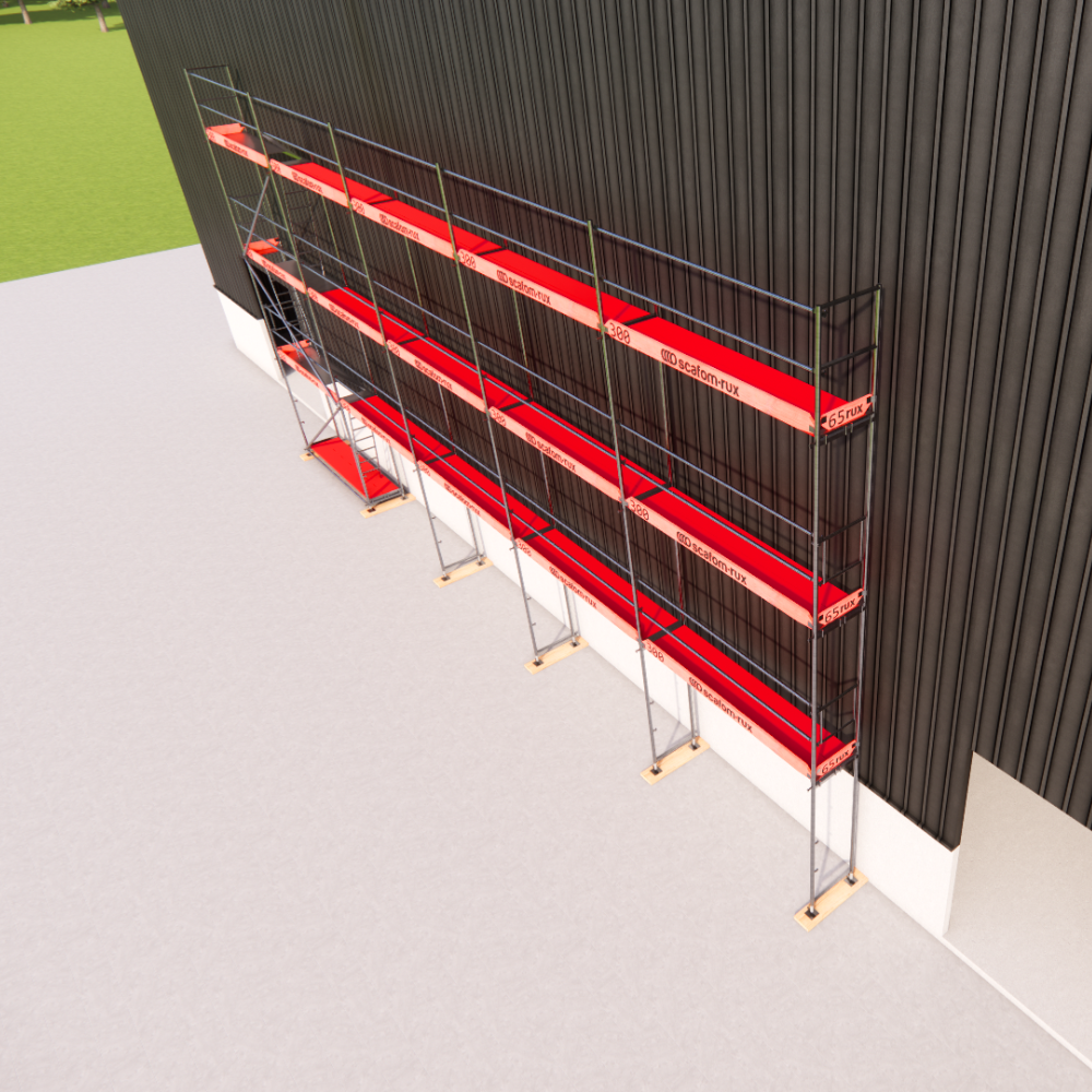 Rux Super Fassadengerüst 128m² | Komplettes Gerüstpaket – Feldlänge 3,00 m  