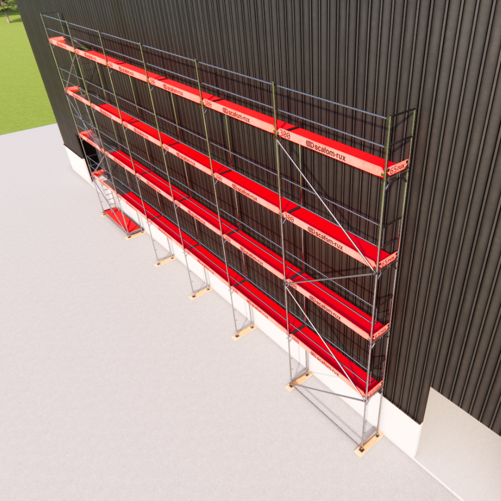 Rux Super Fassadengerüst 190 m² | Komplettes Alugerüst-Paket für Fassadenarbeiten 