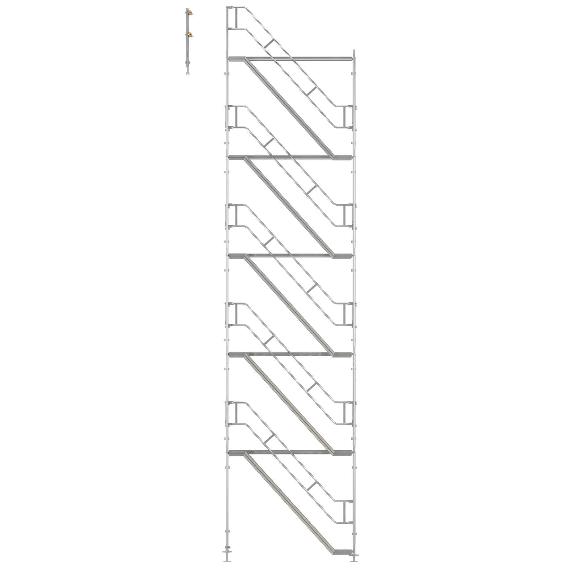 Gerüsttreppe Framescaff f. Blitz, Ausstiegshöhe 10 m 