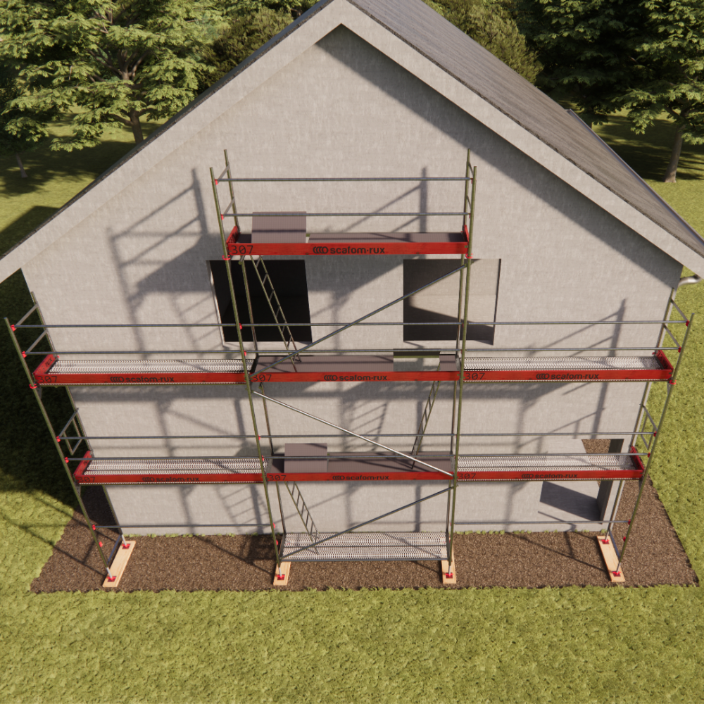 Rux Framescaff Fassadengerüst 65 m² | Komplettes Gerüstpaket - technisch kompatibel zu Layher 