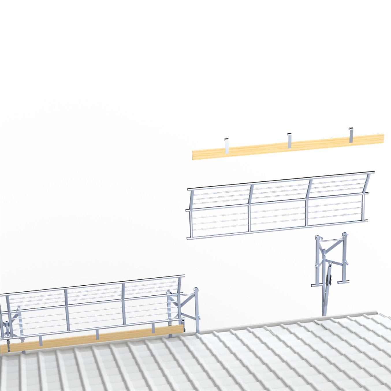 SGS protection de bord de toit 3 mètres toit en pente - Ladder-Steiger