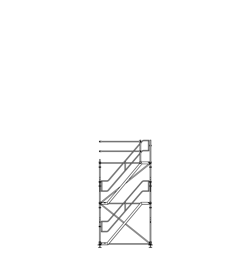 Gerüsttreppe universal, max. Ausstiegshöhe 4 m 