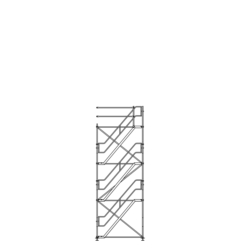 Gerüsttreppe universal, max. Ausstiegshöhe 6 m 