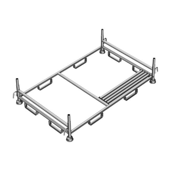 Stapelpalette zum Transport von 20 Absturzsicherungen 