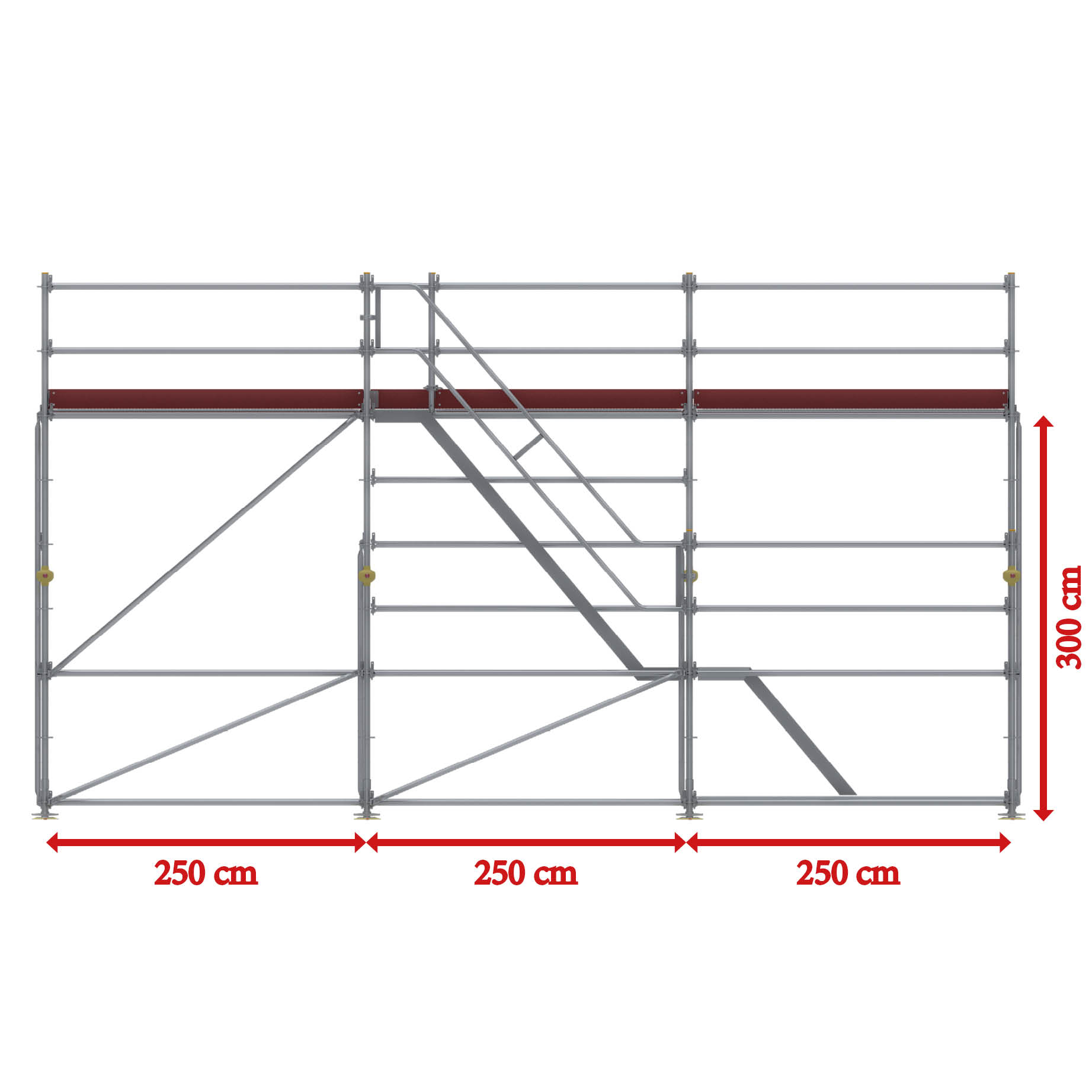 Eisfrei-Gerüst mit seitlicher Treppe, 7,50 m 