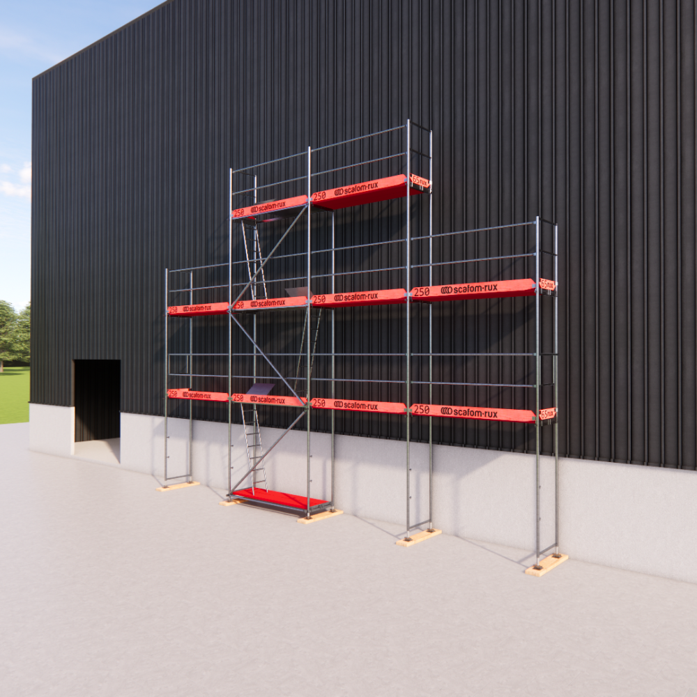 Rux Super Fassadengerüst 78m² | Komplettes Gerüstpaket – Feldlänge 2,5 m  