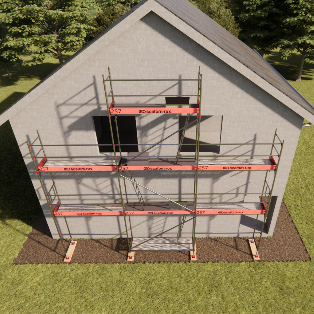 Rux Framescaff Fassadengerüst 56 m² | Komplettes Gerüstpaket - technisch kompatibel zu Layher 