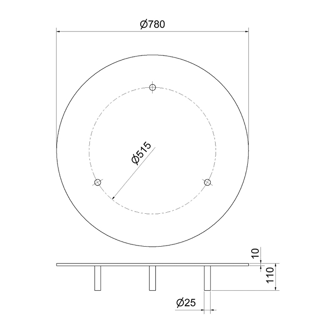 Schachtabdeckung 780 x 10 mm 
