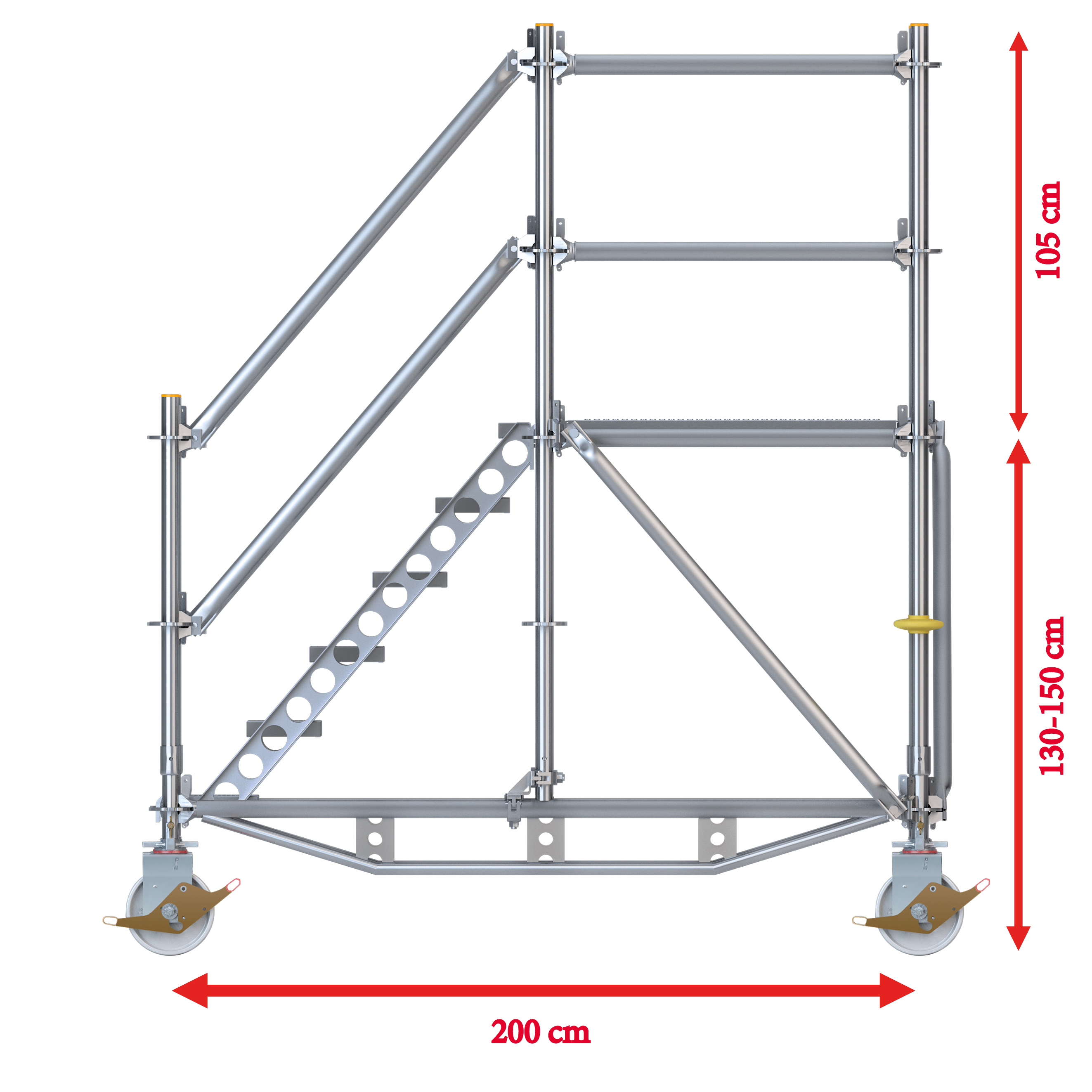 Fahrbare Plattformtreppe Ringscaff für 1 m Höhenunterschied | Gerüste ...