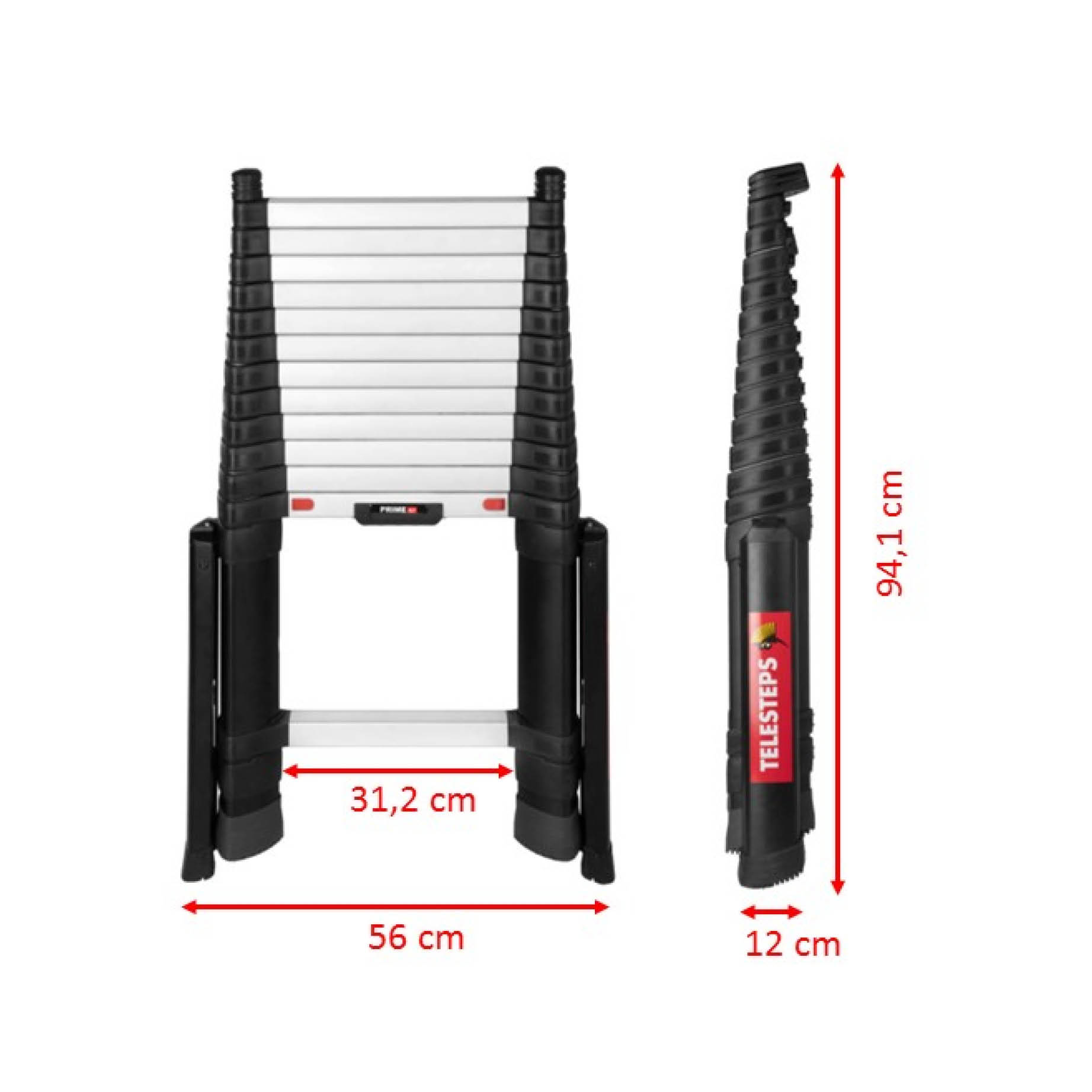 Telesteps Prime Line 4,1 m mit Stabilisatoren, Teleskopleiter extra stark (72241-781), gebraucht 