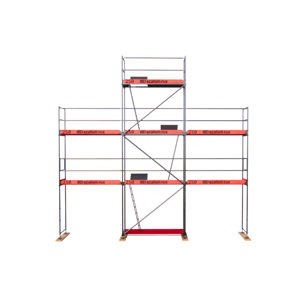 Rux Super Fassadengerüst 58m² | Komplettes Gerüstpaket – Feldlänge 2,5 m 