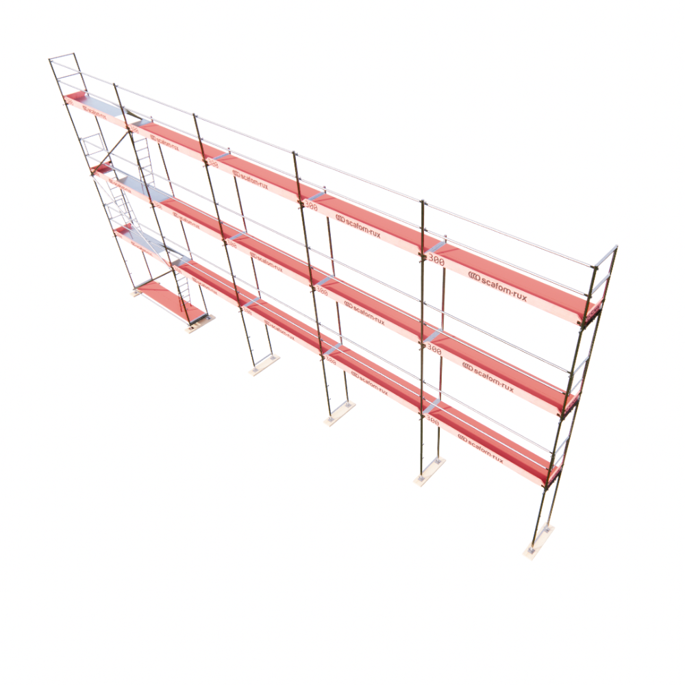 Rux Super Fassadengerüst 128m² | Komplettes Gerüstpaket – Feldlänge 3,00 m  
