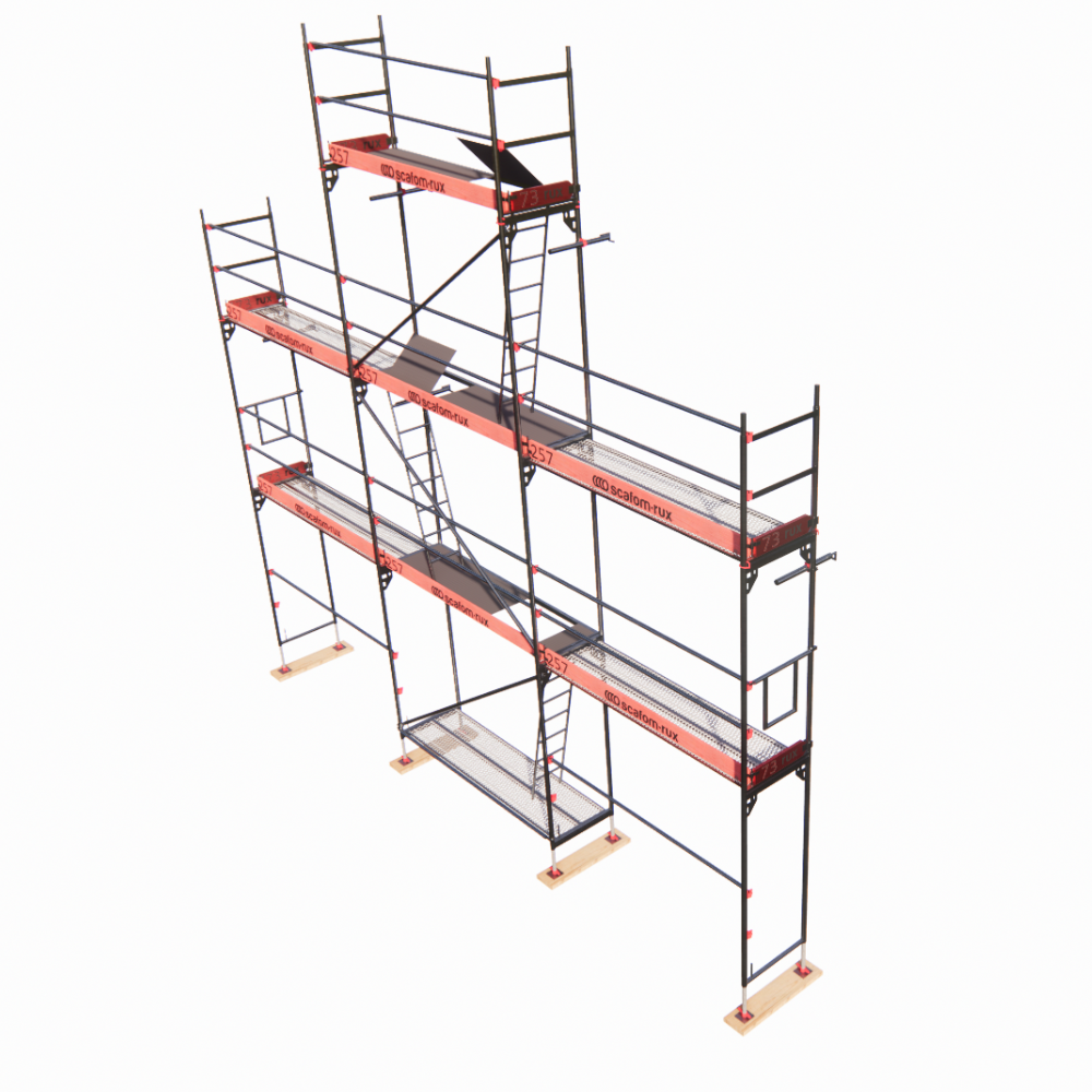 Rux Framescaff Fassadengerüst 56 m² | Komplettes Gerüstpaket - technisch kompatibel zu Layher 